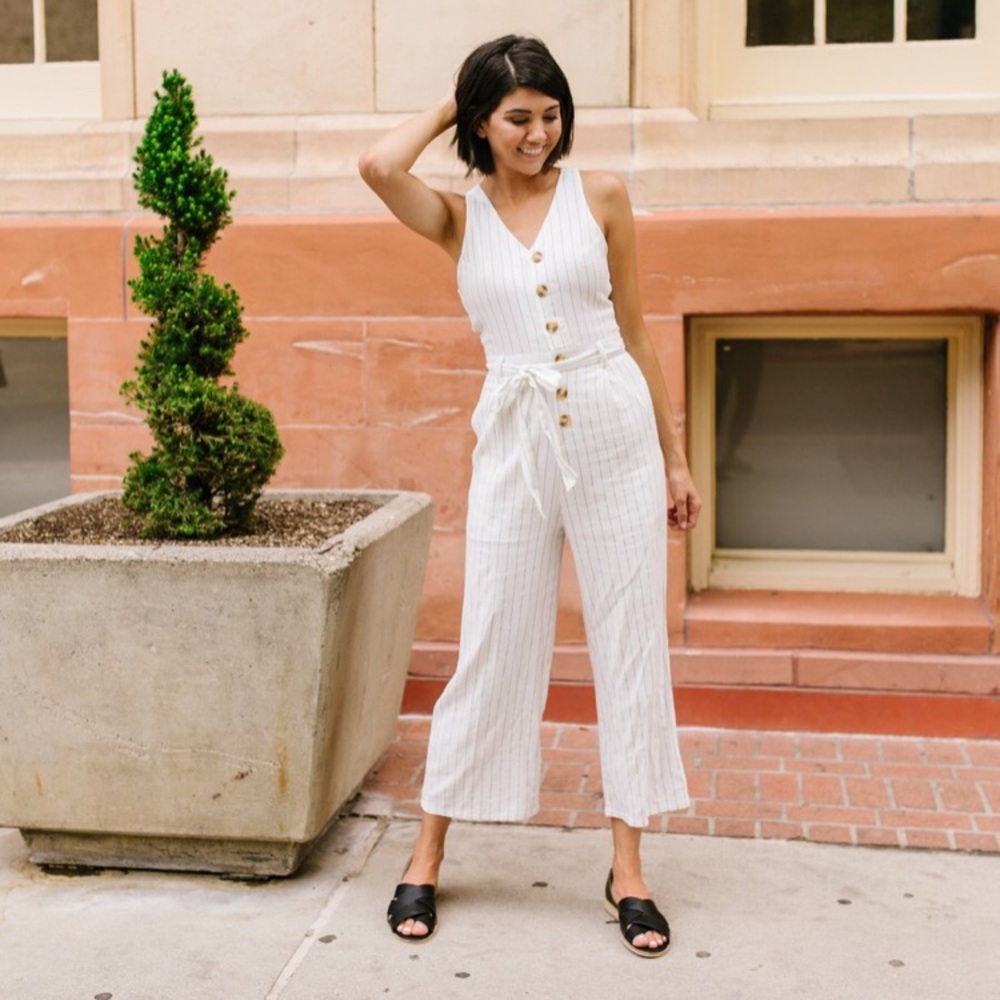 Pinstriped Jumpsuit